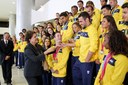 Presidenta Dilma Rousseff recebe atletas brasileiros medalhistas dos XVI Jogos Pan-Americanos de Guadalajara 2011. Brasília - DF, 09/11/2011