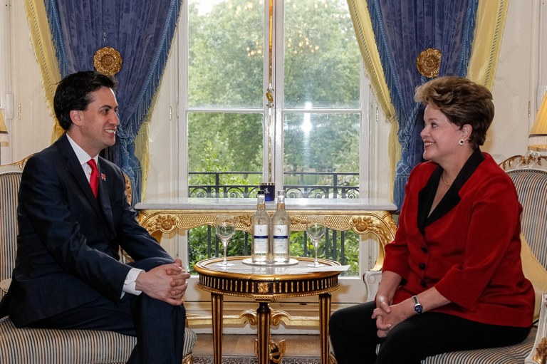 Presidenta Dilma Rousseff durante audiência concedida ao Líder do Partido Trabalhista e da Oposição, Ed Milliband. Londres - Inglaterra, 27/07/2012