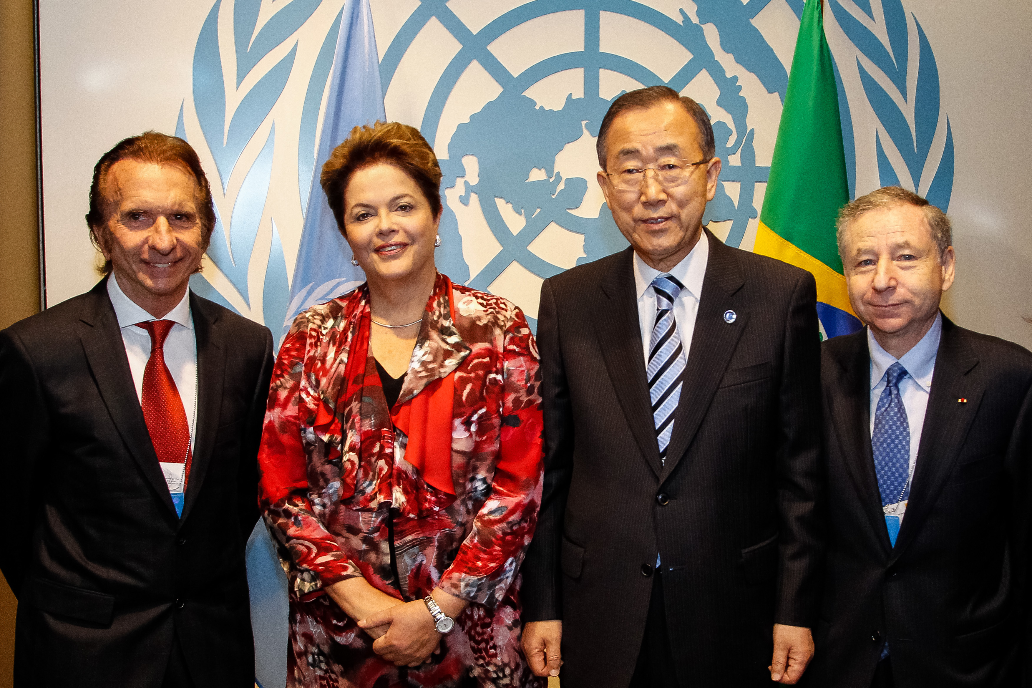 Presidenta Dilma Rousseff durante encontro com Ban Ki-moon Secretário-Geral das Nações Unidas, Emerson Fittipaldi e o Presidente da FIA Jean Todt. Nova Iorque - EUA, 25/09/2012