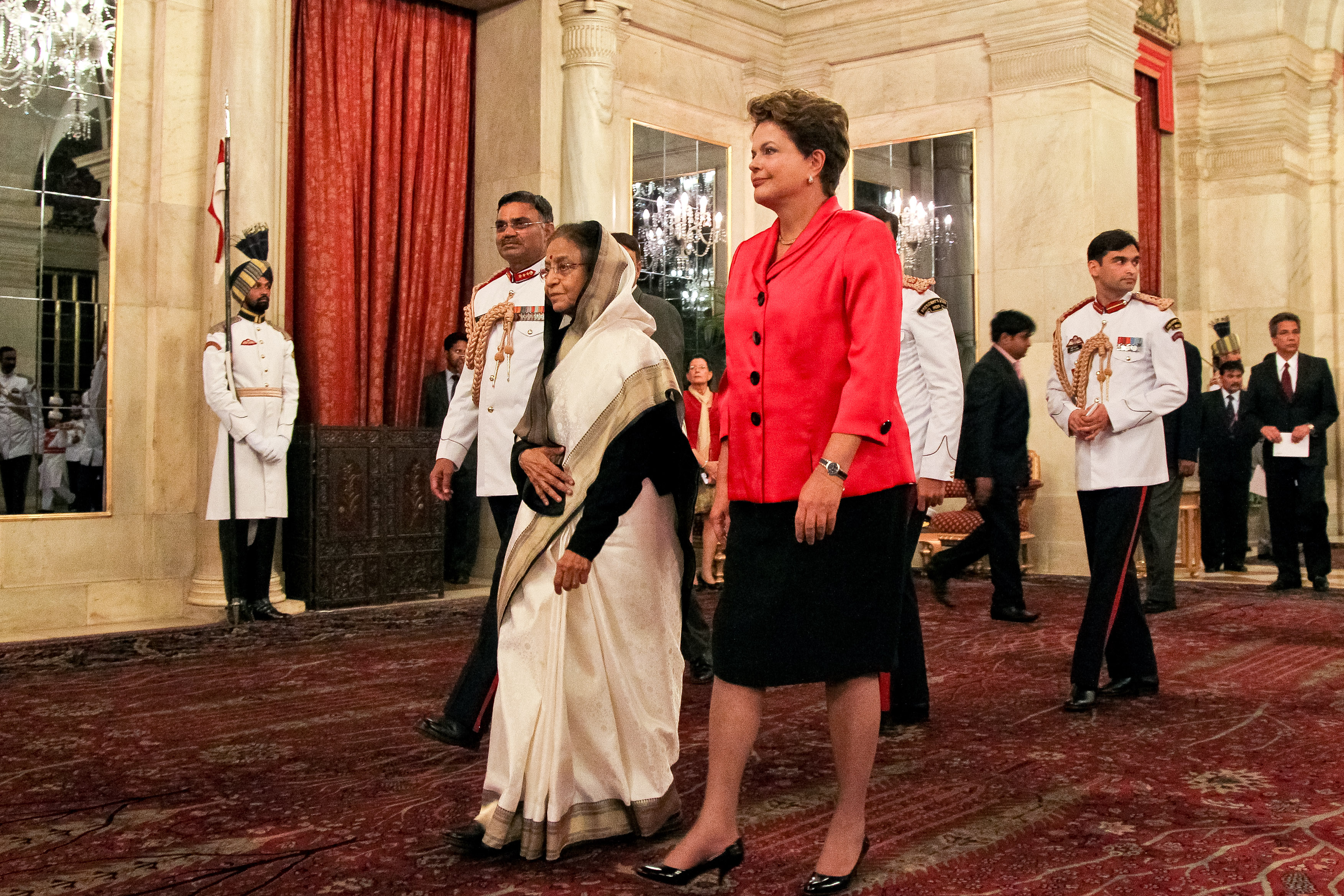 Presidenta Dilma Rousseff durante banquete oferecido pela Presidente da República da Índia, Pratibha Patil. Nova Délhi - Índia, 30/03/2012