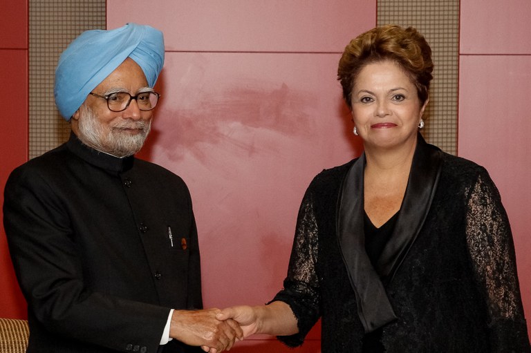 Presidenta Dilma Rousseff durante encontro bilateral com o senhor Manmohan Singh, Primeiro Ministro da Índia. Durban - África do Sul  26/03/2013 