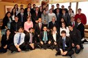 Presidenta Dilma Rousseff posa para foto na Universidade de Harvard com estudantes brasileiros a serem beneficiados pelo programa " Ciência sem Fronteiras". Boston-EUA, 10/04/2012