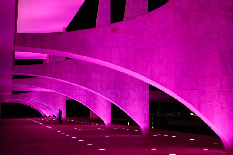  Palácio do Planalto entra na Campanha Outubro Rosa pela conscientização sobre o câncer de mama. Brasília-DF, 01/10/2013  