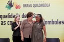 Presidenta Dilma Rousseff e Josefa Maria durante cerimônia alusiva ao Dia Nacional de Zumbi e da Consciência Negra, com anúncio de ações para as Comunidades Quilombolas. Brasília - DF, 21/11/2012 