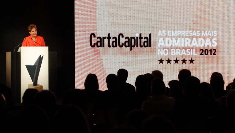 Presidenta Dilma Rousseff discursa durante cerimônia da XV premiação das empresas mais admiradas no Brasil 2012. São Paulo-SP, 01/10/2012