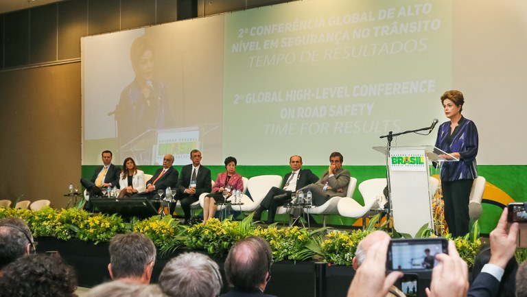 Presidenta Dilma Rousseff durante cerimônia de abertura da 2ª Conferência Global de Alto Nível sobre Segurança no Trânsito. Brasília-DF, 18/11/2015  