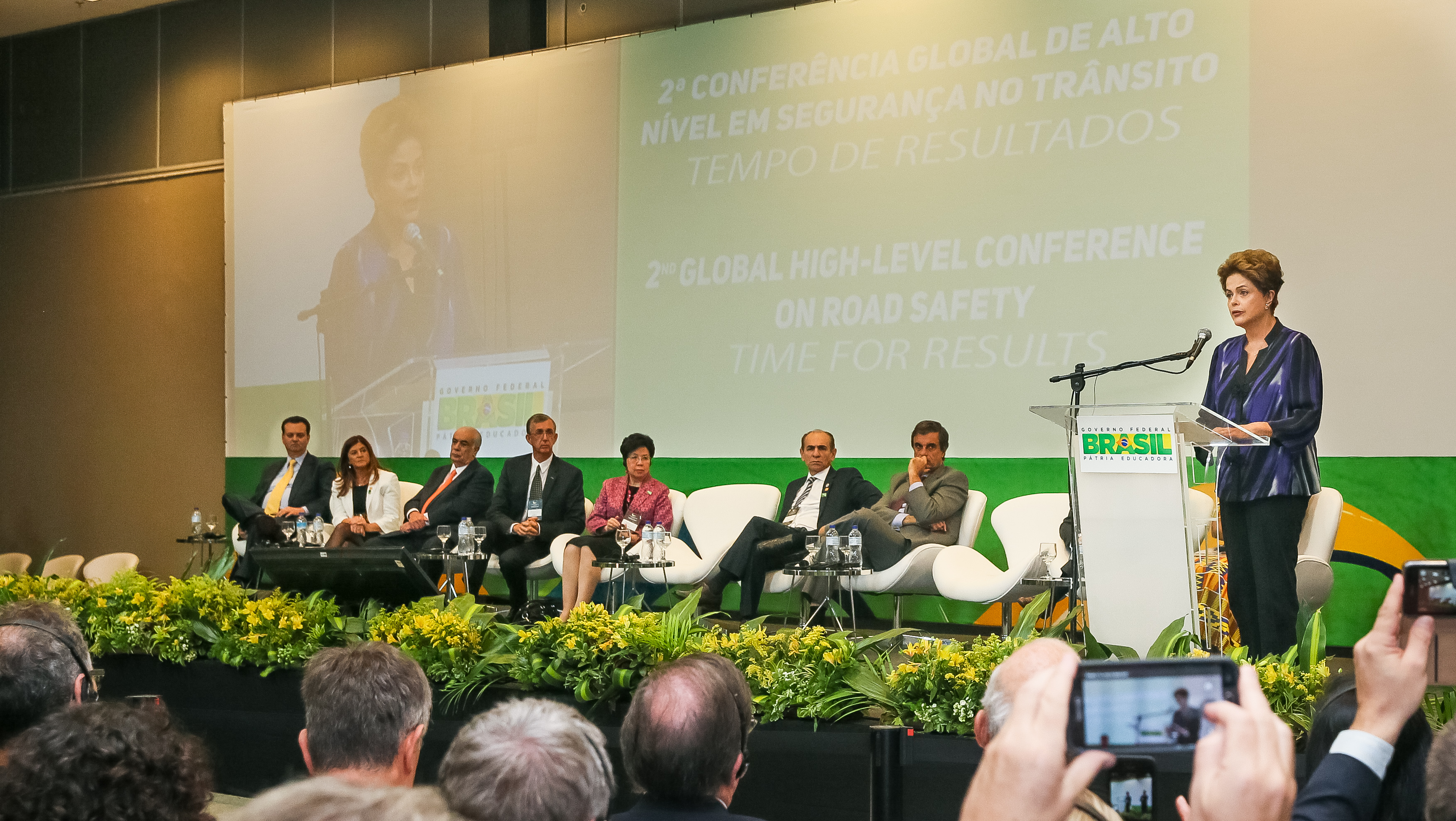 Presidenta Dilma Rousseff durante cerimônia de abertura da 2ª Conferência Global de Alto Nível sobre Segurança no Trânsito. Brasília-DF, 18/11/2015  