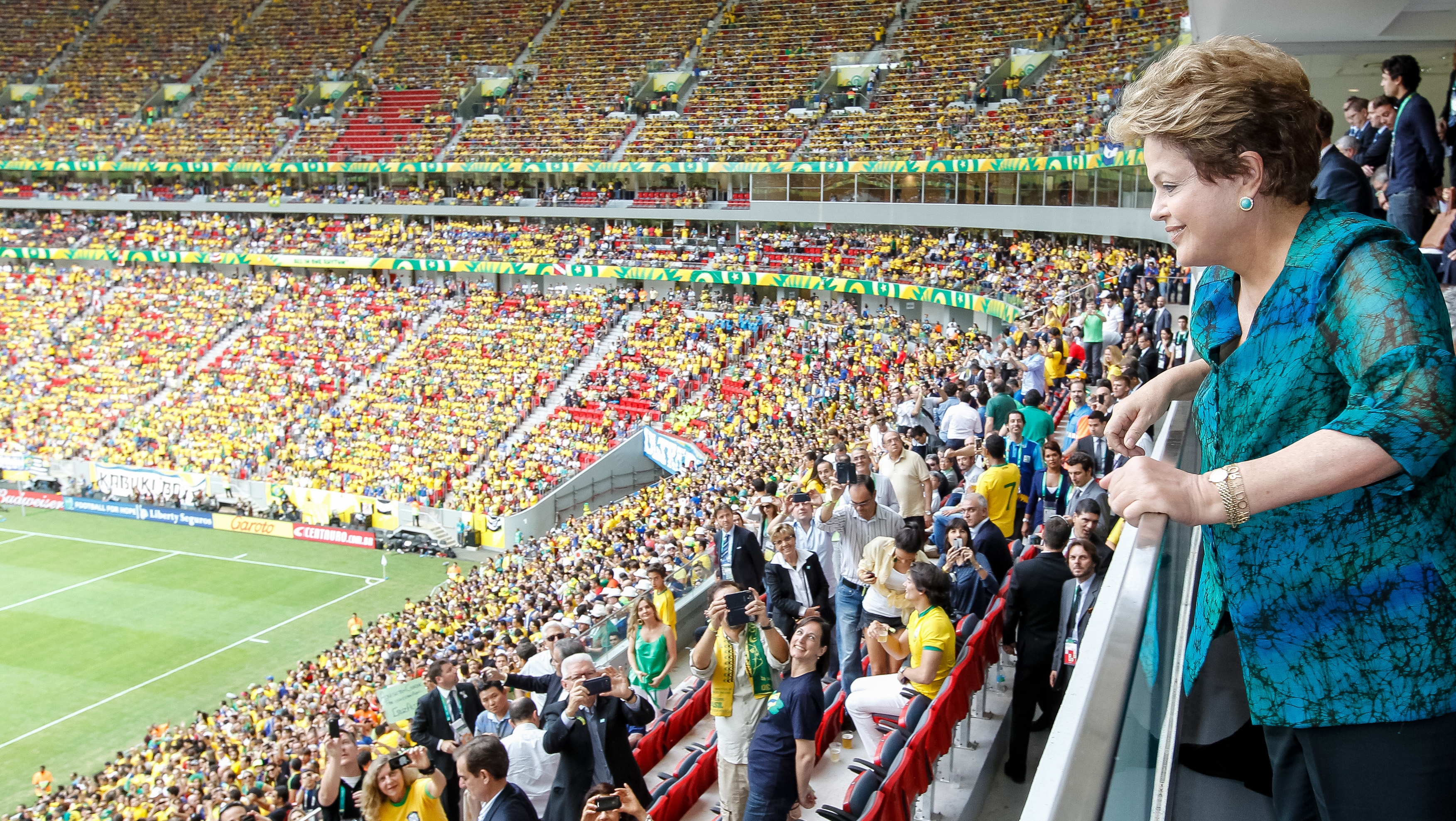 Presidenta Dilma Rousseff durante cerimônia de abertura da Copa das Confederações. Brasília - DF, 15/06/2013