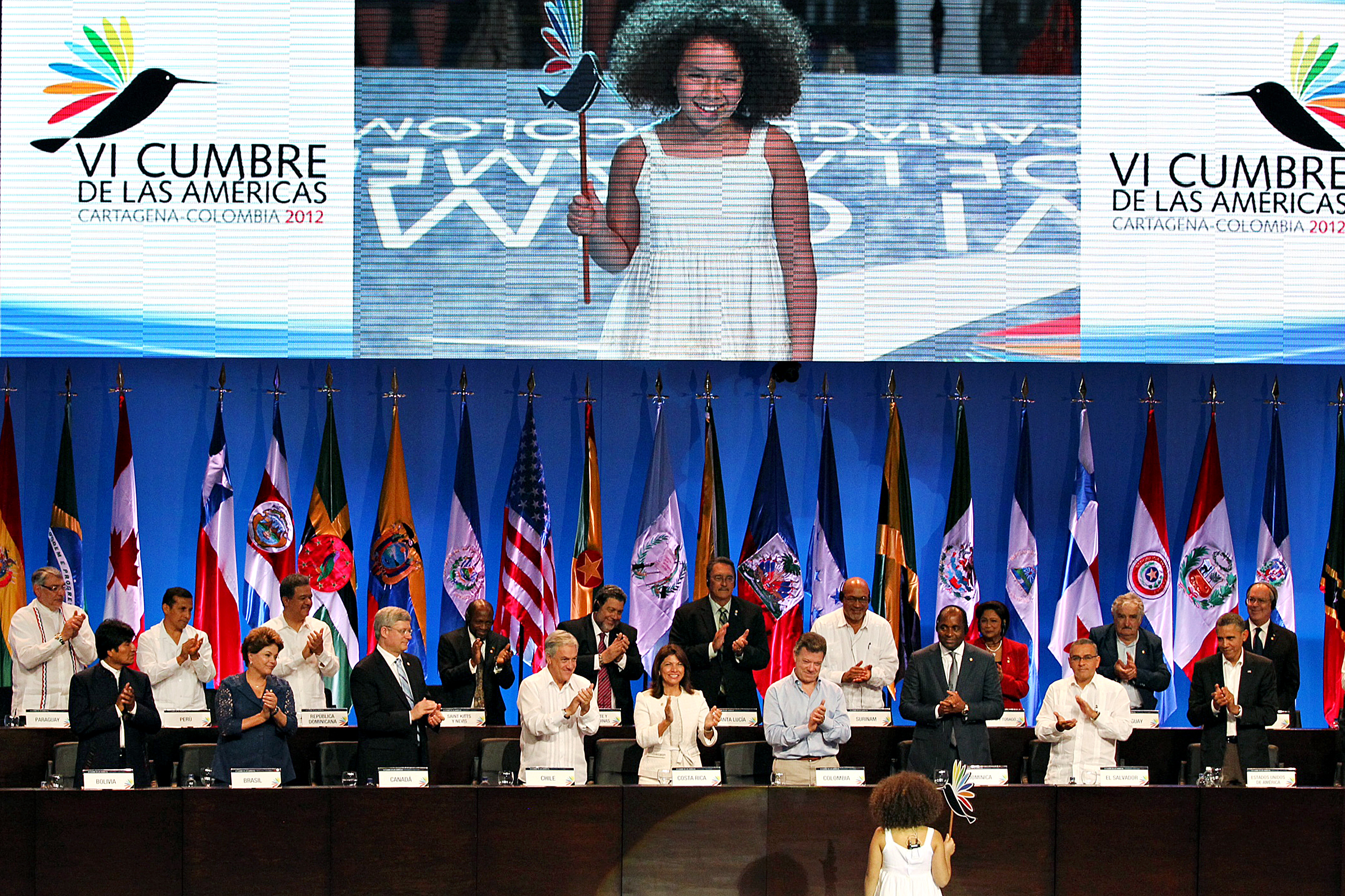 Presidenta Dilma Rousseff durante cerimônia de abertura da VI Cúpula das Américas. Cartagena-Colômbia, 14/04/2012