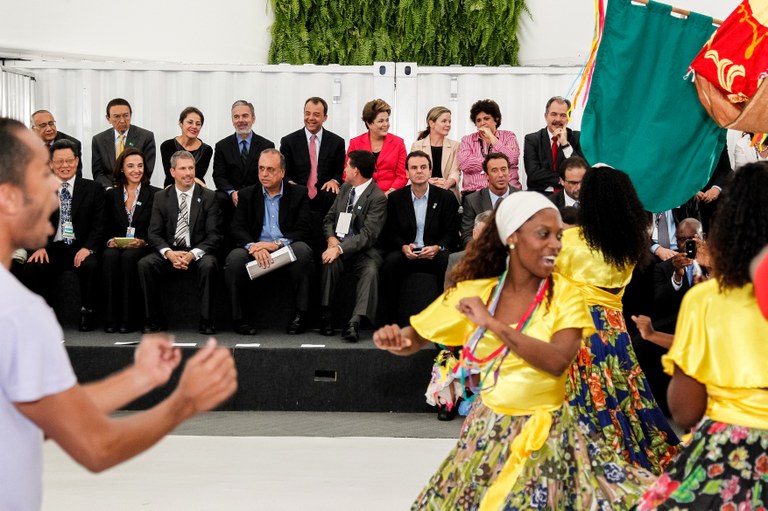 Presidenta Dilma Rousseff durante cerimônia de abertura do Pavilhão Brasil na Conferência das Nações Unidas sobre Desenvolvimento Sustentável Rio+20. Rio de Janeiro - RJ, 13/06/2012