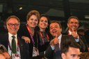 Presidenta Dilma Rousseff com o Governador do Estado do Rio de Janeiro, Sérgio Cabral, durante cerimônia de abertura dos Jogos Olímpicos. Londres - Inglaterra, 27/07/2012