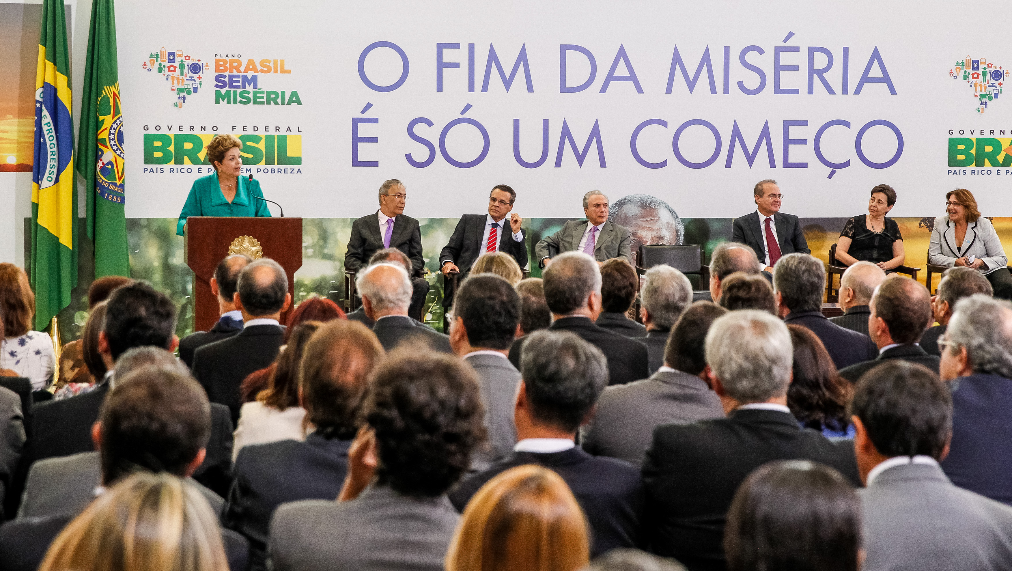 Presidenta Dilma Rousseff durante cerimônia de anúncio de medidas do Plano Brasil Sem Miséria. Brasília-DF, 19/02/2013
