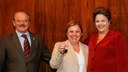 Presidenta Dilma Rousseff durante cerimônia de anúncio do PAC Mobilidade e de entrega de 57 Máquinas Motoniveladoras