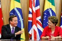 Presidenta Dilma Rousseff durante cerimônia de assinaturas de atos e declaração à imprensa, com o Primeiro-Ministro do Reino Unido, David Cameron, no Palácio do Planalto. Brasília-DF, 28/09/2012