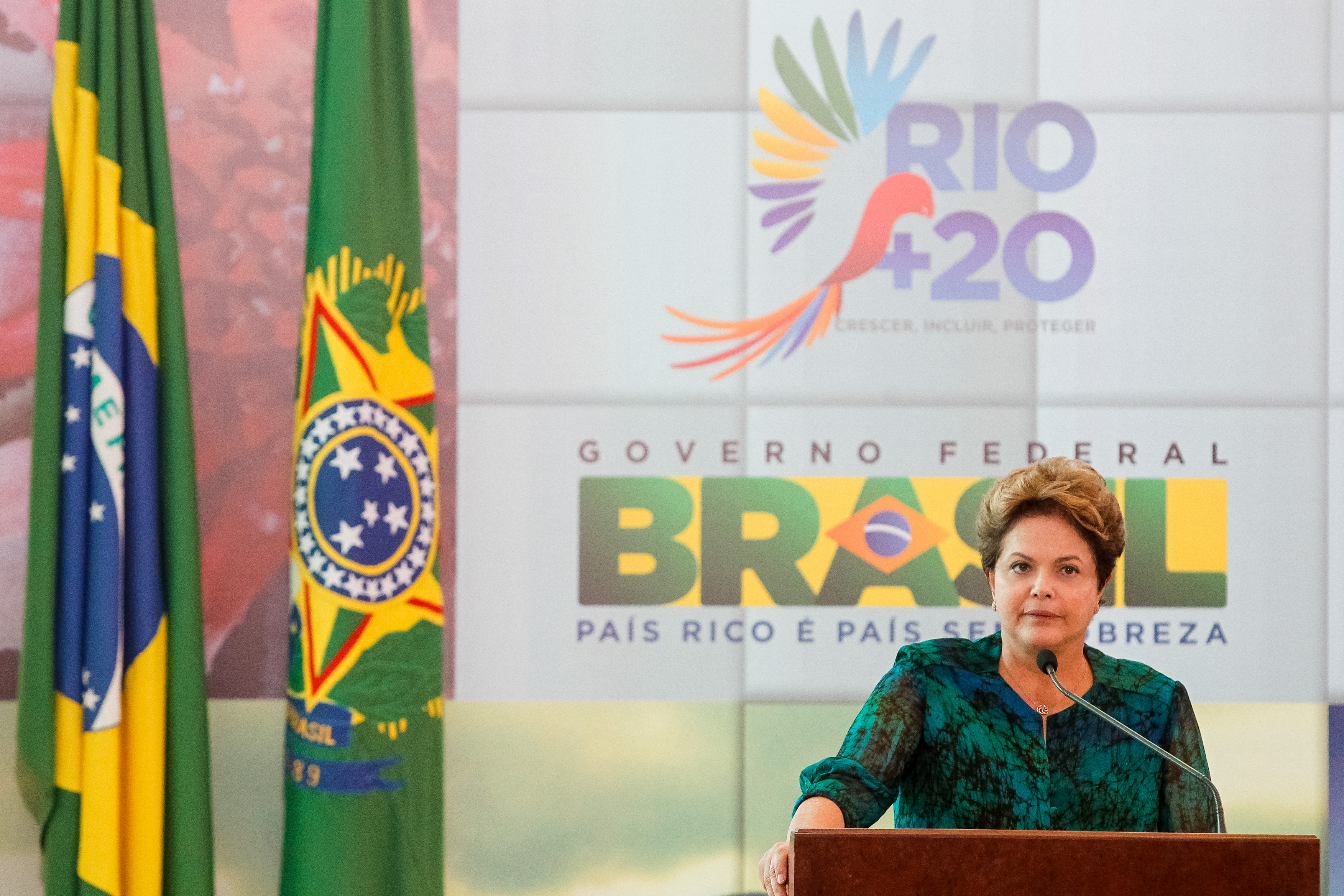 Presidenta Dilma Rousseff durante cerimônia de comemoração do Dia Mundial do Meio Ambiente. Brasília - DF, 05/06/2012