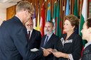 Presidenta Dilma Rousseff recebe credenciais do Sr. Josef Smets, embaixador do Reino da Bélgica durante cerimônia no Palácio Itamaraty. Brasília - DF, 23/01/2013