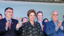 Presidenta Dilma Rousseff durante cerimônia de inauguração da ponte Anita Garibaldi. Laguna - SC, 15/07/2015