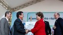 Presidenta Dilma Rousseff durante cerimônia de inauguração da UPA 24h - Unidade de Pronto Atendimento Alves Dias em  São Bernardo do Campo-SP e inaugurações simultâneas da UPA 24 em Porto seguro - BA e no Recanto das Emas - DF. São Bernardo do Campo - SP, 05/07/2012