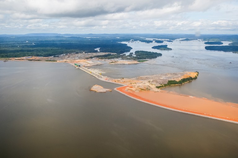 Foto aérea da Usina Hidrelétrica de Belo Monte - Sítio Pimental. Vitória do Xingu-PA, 05/05/2016