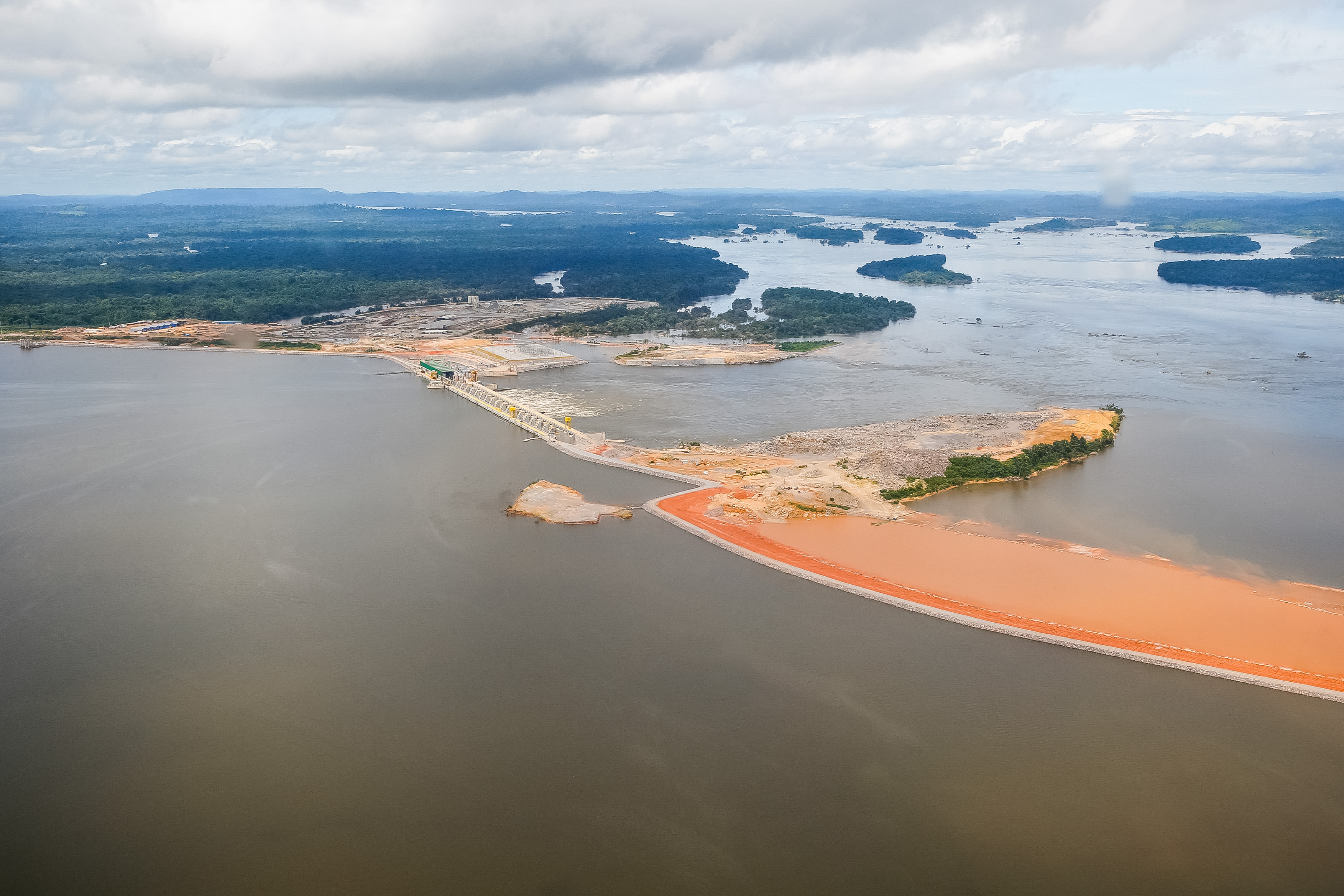 Foto aérea da Usina Hidrelétrica de Belo Monte - Sítio Pimental. Vitória do Xingu-PA, 05/05/2016