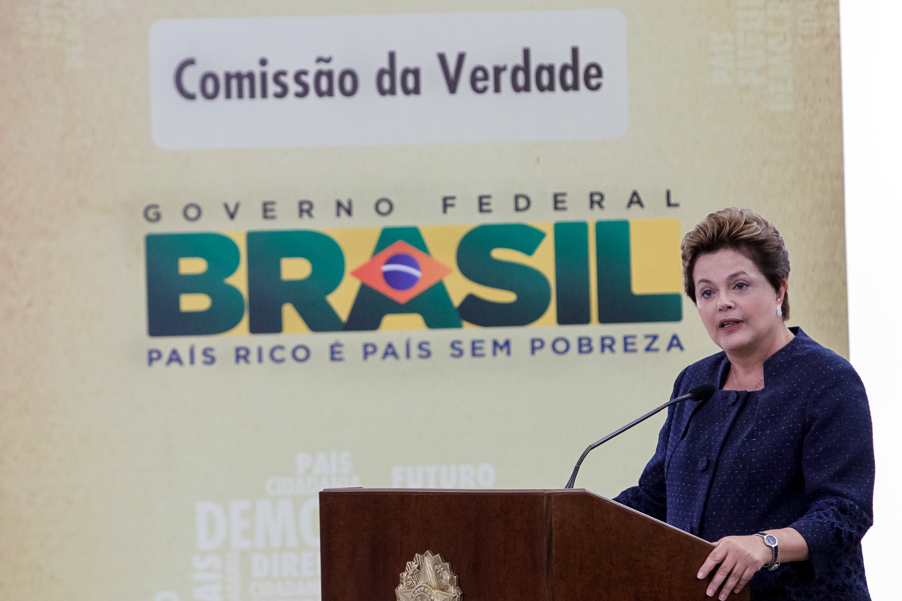 Presidenta Dilma Rousseff durante cerimônia de Instalação da Comissão Nacional da Verdade, no Palácio do Planalto. Brasília - DF, 16/05/2012