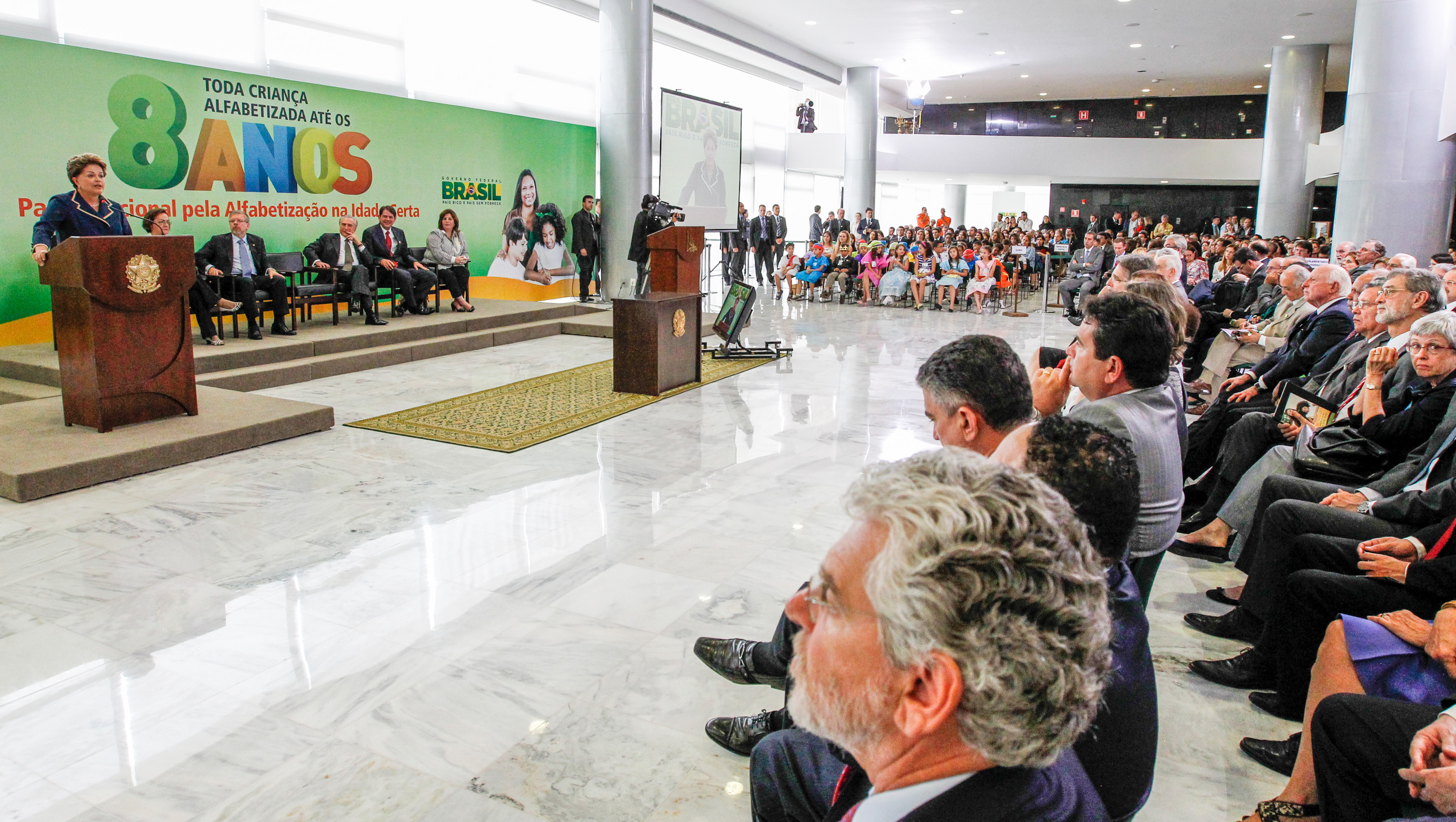 Presidenta Dilma Rousseff durante cerimônia de lançamento do Pacto Nacional pela Alfabetização na Idade Certa. Brasília - DF, 08/11/2012