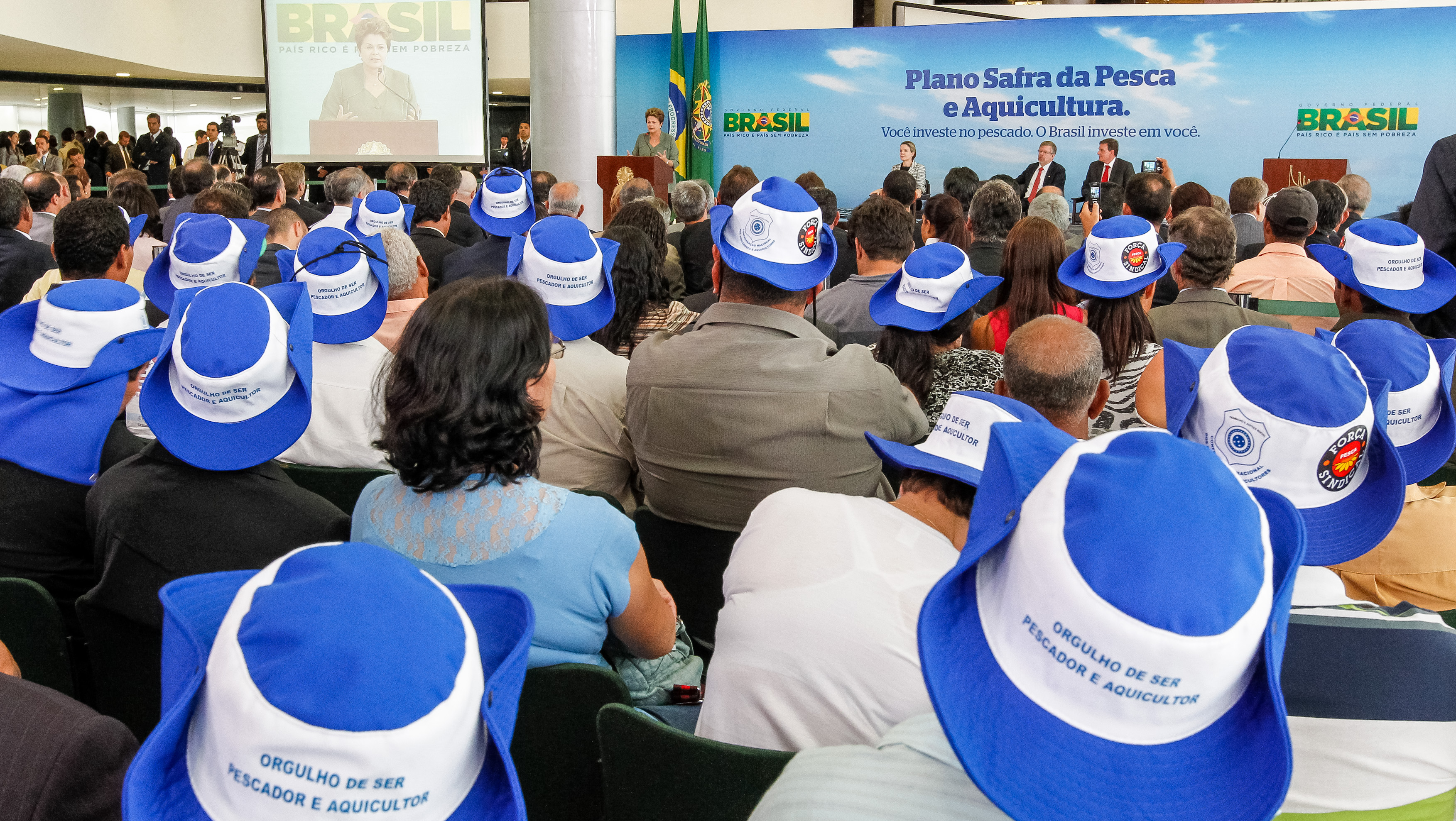 Presidenta Dilma Rousseff durante cerimônia de lançamento do Plano Safra da Pesca e Aquicultura. Brasília - DF, 25/10/2012