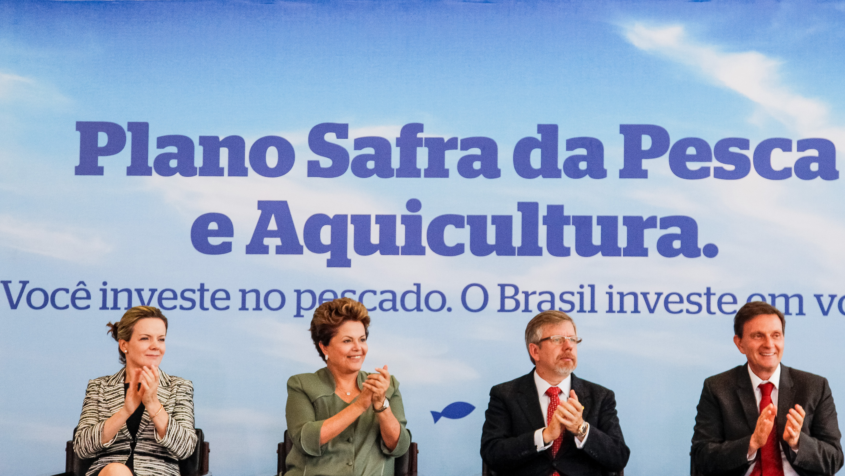 Presidenta Dilma Rousseff durante cerimônia de lançamento do Plano Safra da Pesca e Aquicultura. Brasília - DF, 25/10/2012