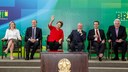 Presidenta Dilma Rousseff durante cerimônia de posse do Ministro-Chefe da Secretaria da Micro e Pequena Empresa, Guilherme Afif Domingos. Brasília - DF, 09/05/2013