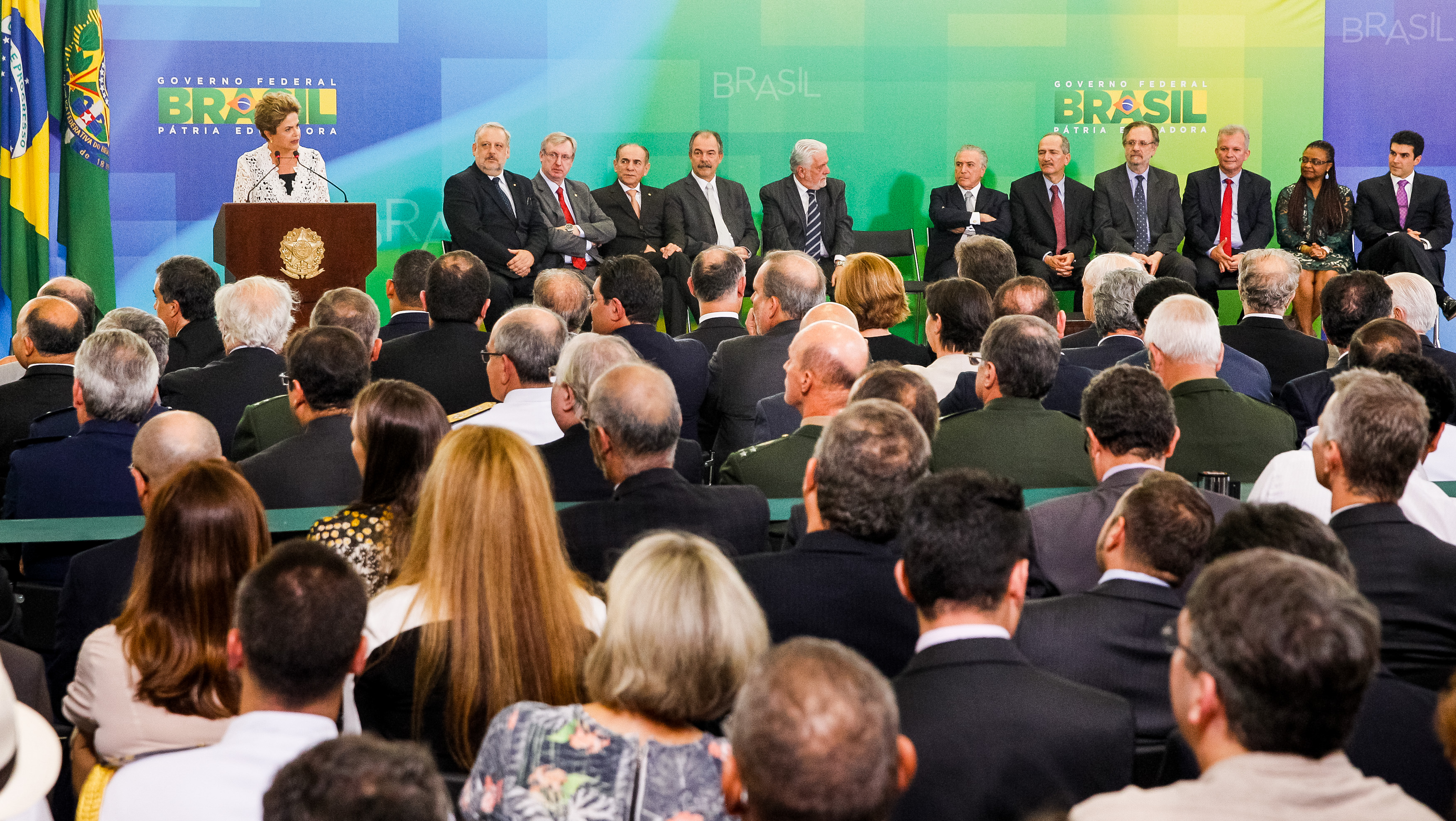  Presidenta Dilma Rousseff durante cerimônia de posse dos novos ministros. Brasília-DF, 05/10/2015
