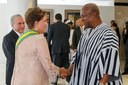 Presidenta Dilma Rousseff recebe cumprimentos do Presidente da República de Gana, John Dramani Mahama durante cerimônia de posse do segundo mandato da Presidenta da República Dilma Rousseff e do Vice-Presidente da República Michel Temer. Brasília-DF, 01/01/2015
