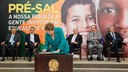 Presidenta Dilma Rousseff durante cerimônia de sanção da lei que destina recursos dos royalties do petróleo para educação e saúde. Brasília - DF, 09/09/2013