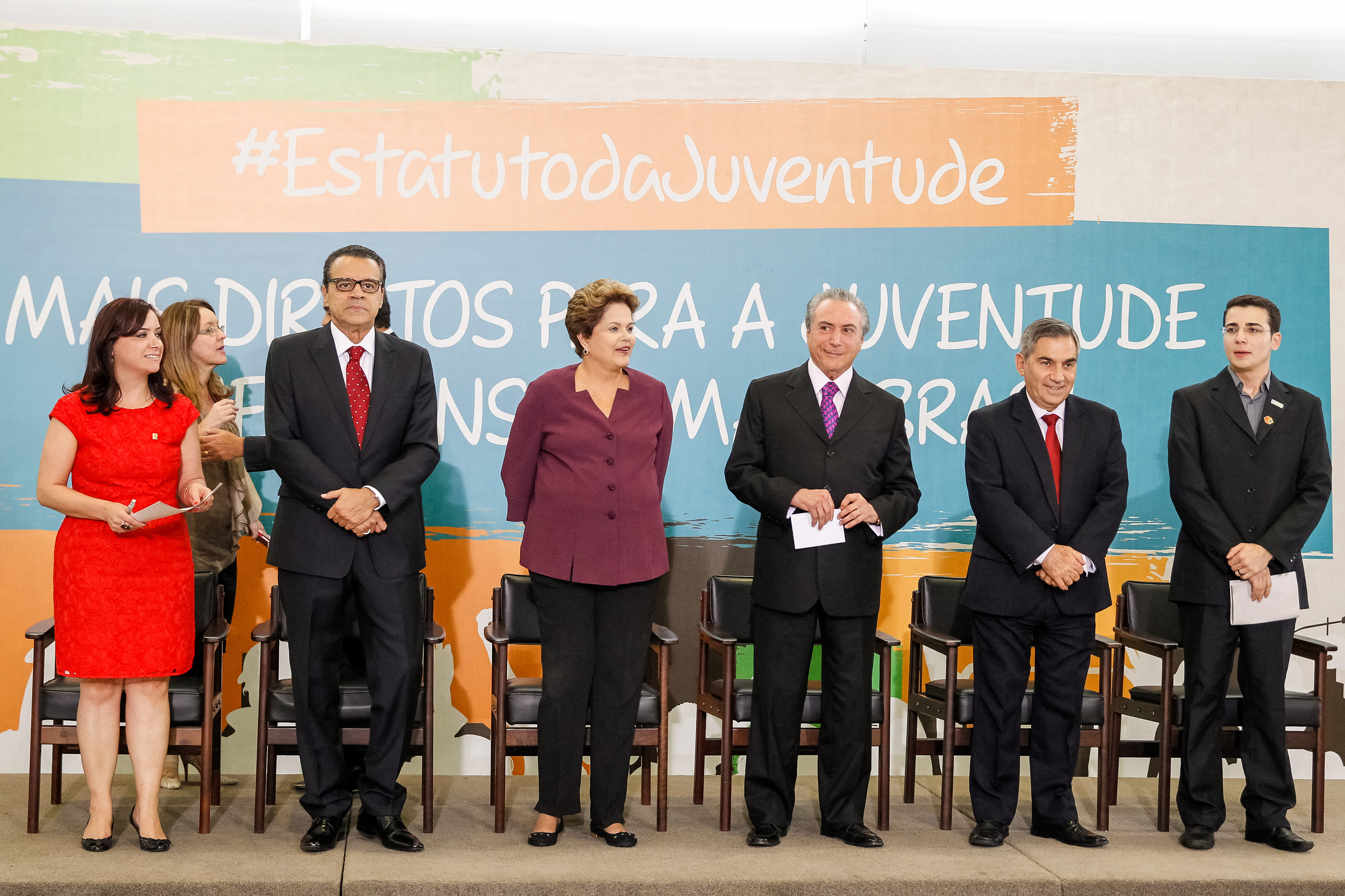 Presidenta Dilma Rousseff durante  a  cerimônia de sanção da lei que institui o Estatuto da Juventude. Brasília-DF, 05/08/2013