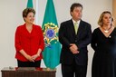 Presidenta Dilma Rousseff durante cerimônia de sanção da MP do Brasil Carinhoso. Brasília - DF, 03/10/2012