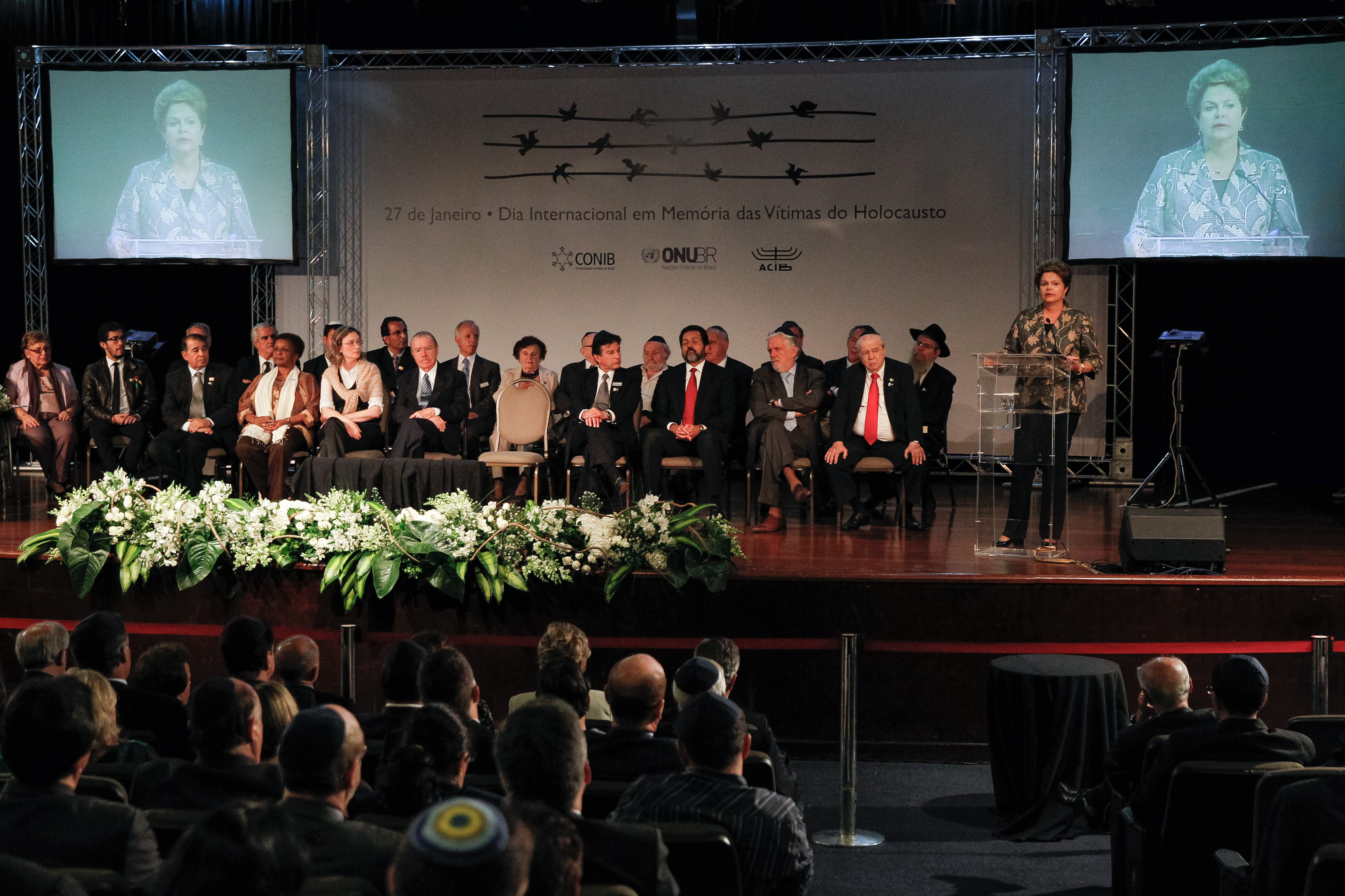 Presidenta Dilma Rousseff durante cerimônia do dia internacional em memória das vítimas do Holocausto. Brasília-DF, 30/01/2013