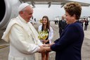 Presidenta Dilma Rousseff durante chegada de Sua Santidade o Papa Francisco na Base Aérea do Galeão. Rio de Janeiro-RJ, 22/07/2013