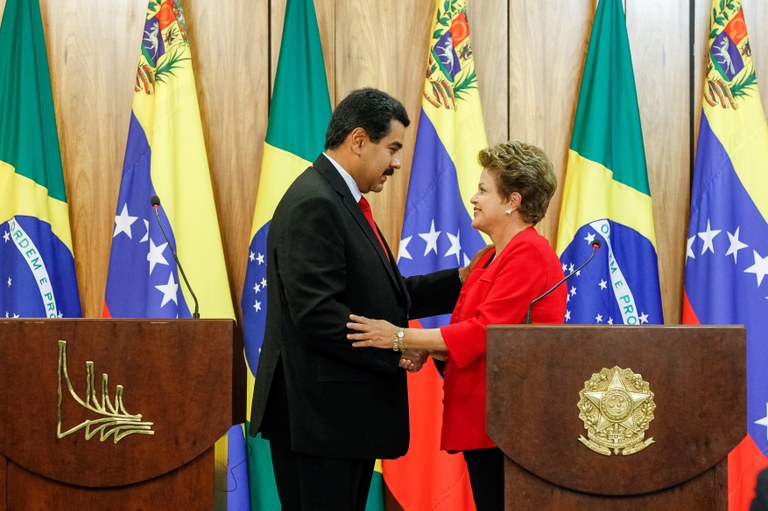 Presidenta Dilma Rousseff e o Presidente da República da Venezuela, Nicolás Maduro durante declaração à imprensa. Brasília - DF, 09/05/2013