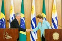 Presidenta Dilma Rousseff e o  Presidente da República Oriental do Uruguai, Tabaré Vázquez durante declaração à imprensa. Brasília - DF, 21/05/2015