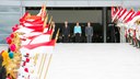  Presidenta Dilma Rousseff durante cerimônia oficial de chegada do Presidente da República Oriental do Uruguai, Tabaré Vázquez. Brasília - DF, 21/05/2015 
