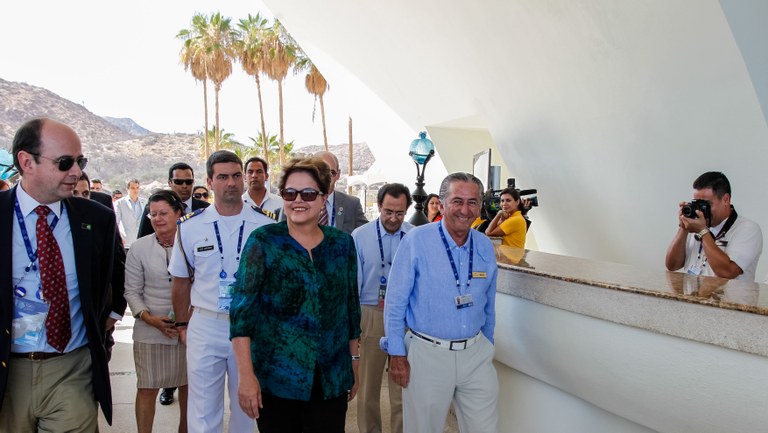 Presidenta Dilma Rousseff durante chegada a San José Del Cabo. San José Del Cabo - México, 17/06/2012