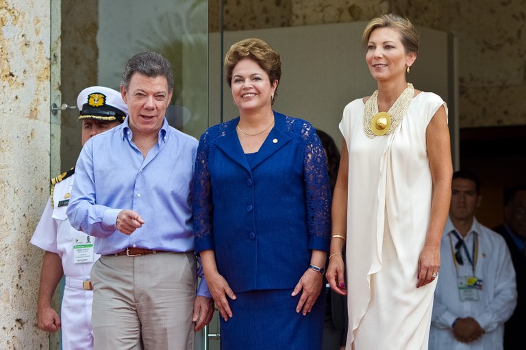  Presidenta Dilma Rousseff durante chegada ao Centro de Convenções Julio César Turbay Ayala. Cartagena-Colômbia, 14/04/2012