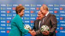 Presidenta Dilma Rousseff durante passagem simbólica da Copa do Mundo do Brasil para a Rússia. Rio de Janeiro-RJ, 13/07/2014
