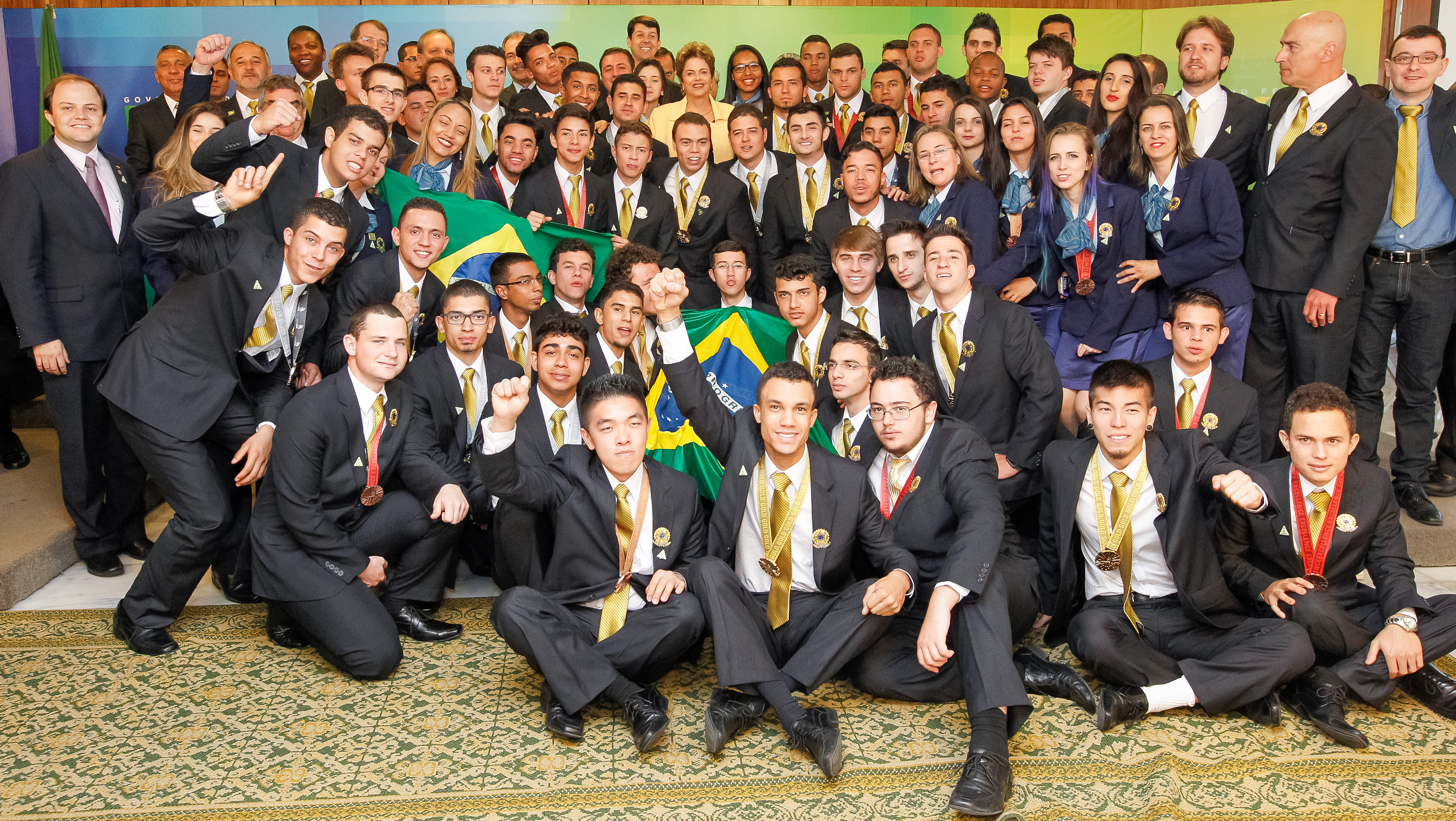  Presidenta Dilma Rousseff durante recepção à Delegação Brasileira de WorldSkills 2015 no Palácio do Planalto. Brasília-DF, 02/09/2015