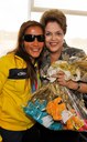 Presidenta Dilma Rousseff com Terezinha Guilhermina, velocista da delegação brasileira no Jogos Parapan-Americanos de Guadalajara 2011. Brasília - DF, 24/11/2011