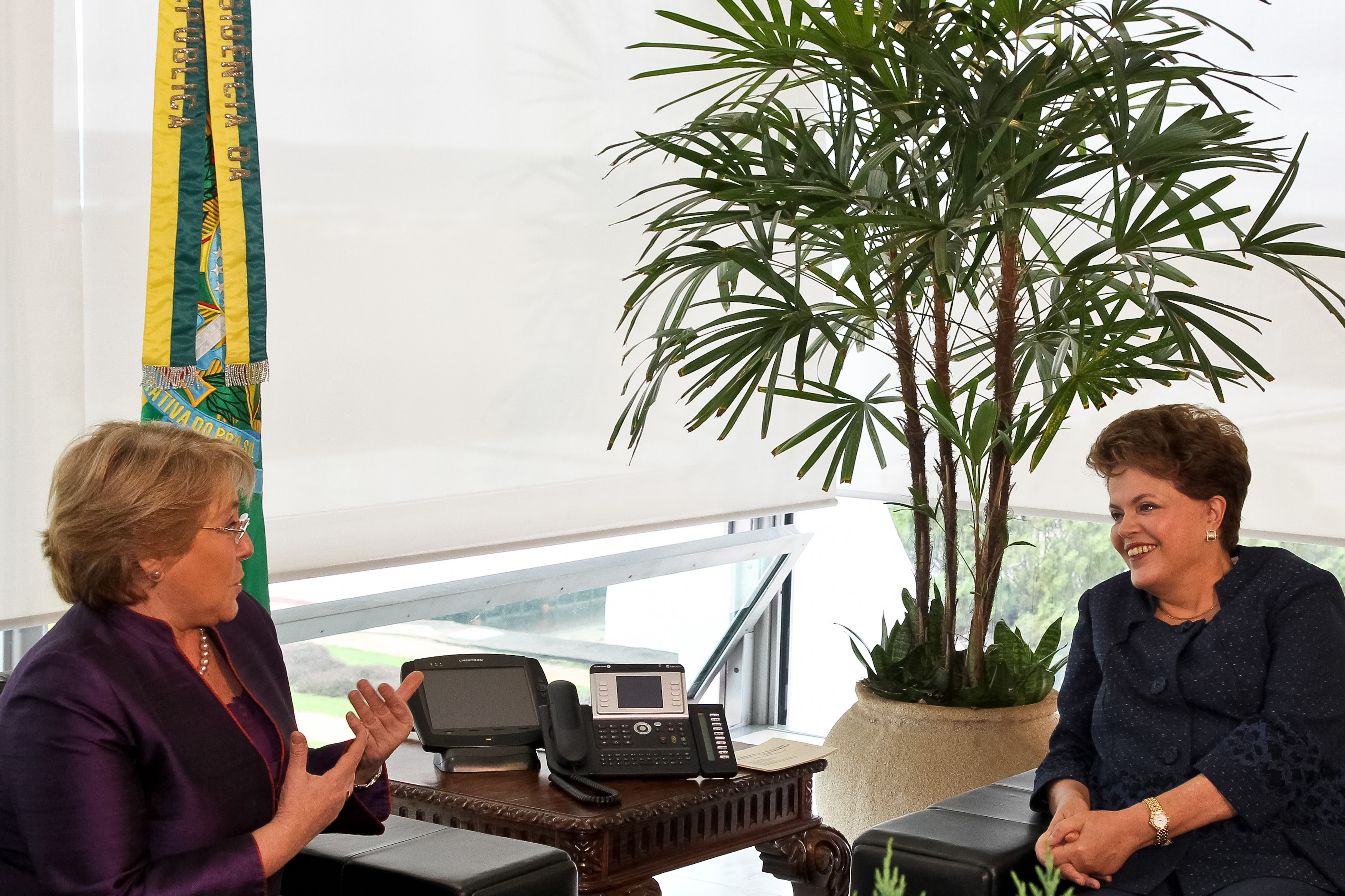 Presidenta Dilma Rousseff durante encontro com a Michelle Bachelet Diretora Executiva da ONU Mulheres, no Palácio do Planalto. Brasília - DF, 15/12/2011