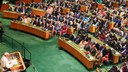 Presidenta Dilma Rousseff durante discurso do Papa Francisco nas Nações Unidas. Nova Iorque-EUA, 25/09/2015