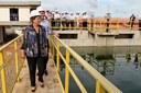 Presidenta Dilma Rousseff durante visita às obras do trecho V do Eixo de Integração Castanhão - Pecém. Caucaia - CE, 27/02/2012