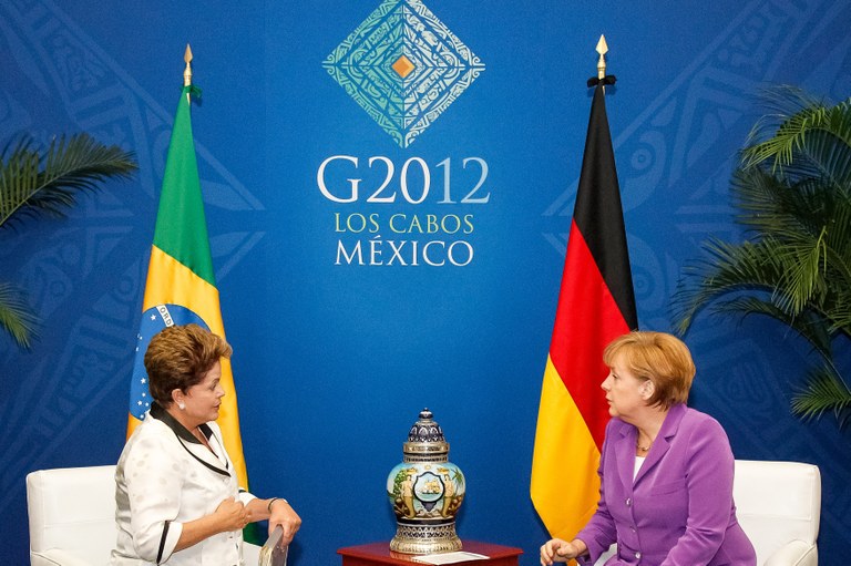 Presidenta Dilma Rousseff durante encontro com a chanceler alemã, Angela Merkel. Los Cabos - México, 19/06/2012
