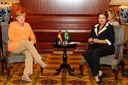 Presidenta Dilma Rousseff durante encontro com a chanceler da República Federal da Alemanha, Angela Merkel no Hotel Ritz-Carlton. Santiago - Chile, 26/01/2013