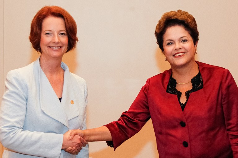 Presidenta Dilma Rousseff durante encontro com a primeira-ministra da Austrália, Julia Gillard. Rio de Janeiro - RJ, 21/06/2012